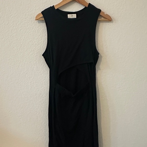 NWOT ANTHROPOLOGIE SZ S T.La Elegant Black Cutout mini Dress - Picture 3 of 6